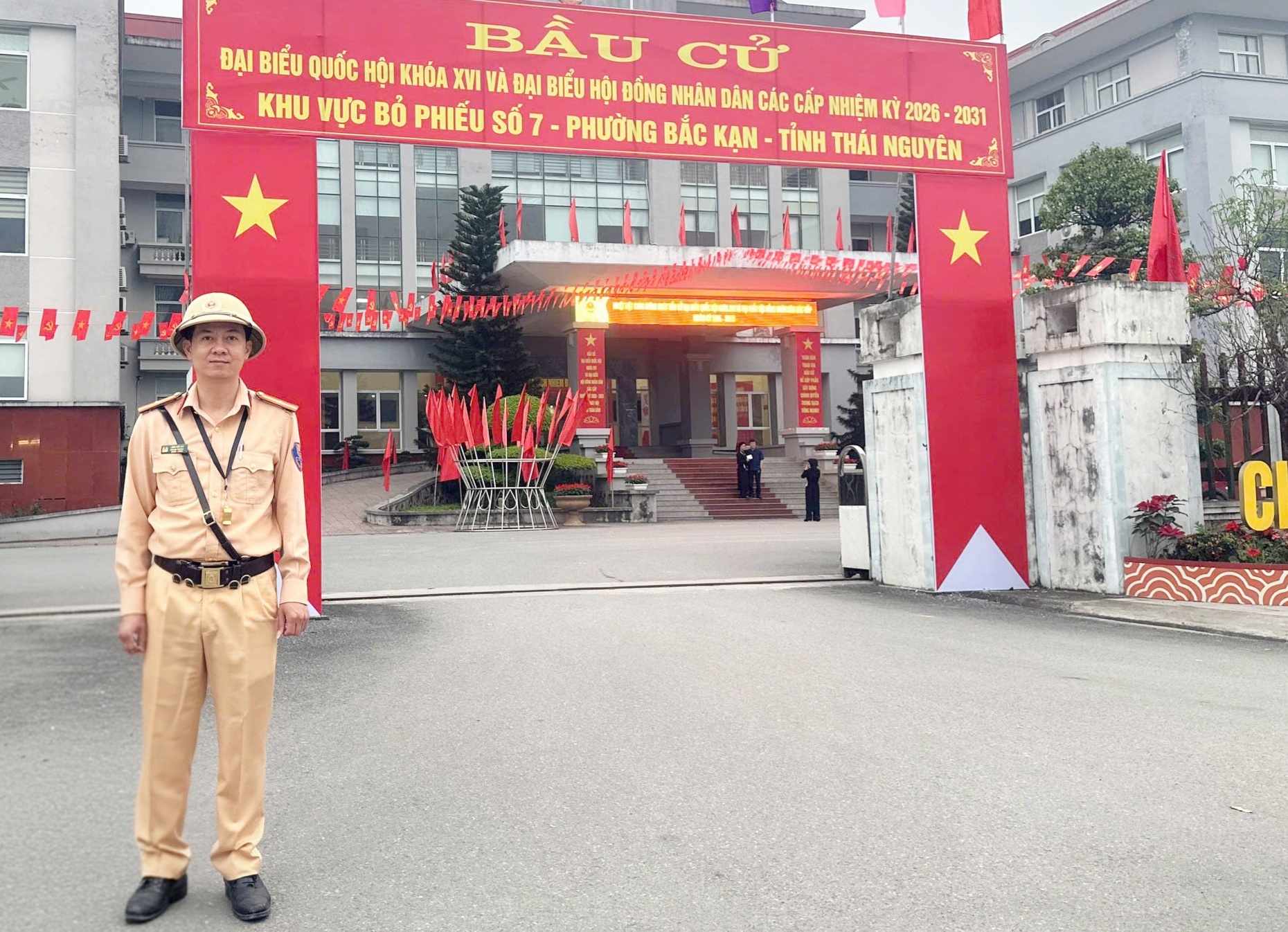 Cảnh sát giao thông Thái Nguyên bảo đảm trật tự, an toàn giao thông phục vụ ngày bầu cử