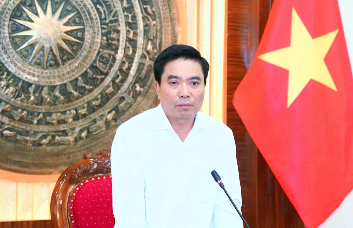 Đồng ch&iacute; Nguyễn Do&atilde;n Anh, Ủy vi&ecirc;n Trung ương Đảng, B&iacute; thư Tỉnh ủy ph&aacute;t biểu kết luận buổi l&agrave;m việc.