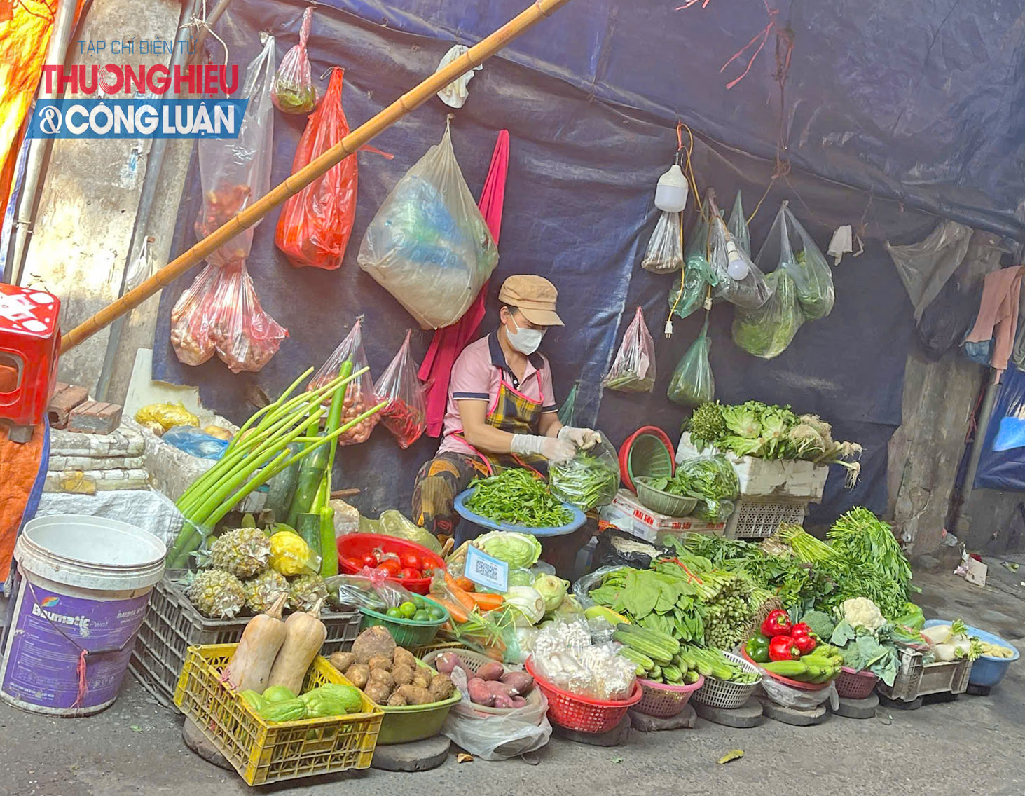 H&igrave;nh ảnh ghi nhận tại một chợ phường Thanh Xu&acirc;n, H&agrave; Nội