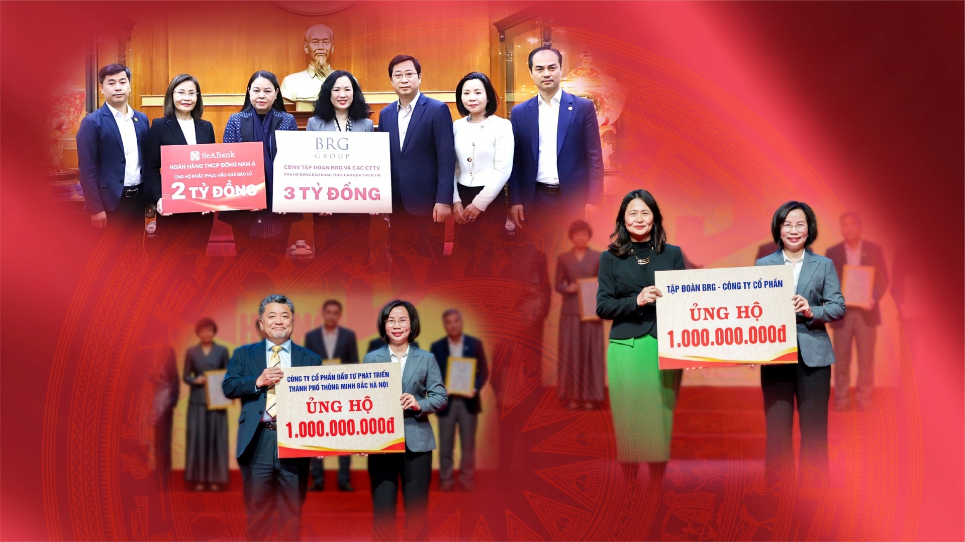Tập đo&agrave;n BRG, Ng&acirc;n h&agrave;ng SeABank, C&ocirc;ng ty NHSC v&agrave; c&aacute;c CTTV trao ủng hộ 7 tỷ đồng cho Uỷ ban Trung ương MTTQ Việt Nam v&agrave; Quỹ V&igrave; người ngh&egrave;o & An sinh x&atilde; hội TP H&agrave; Nội.