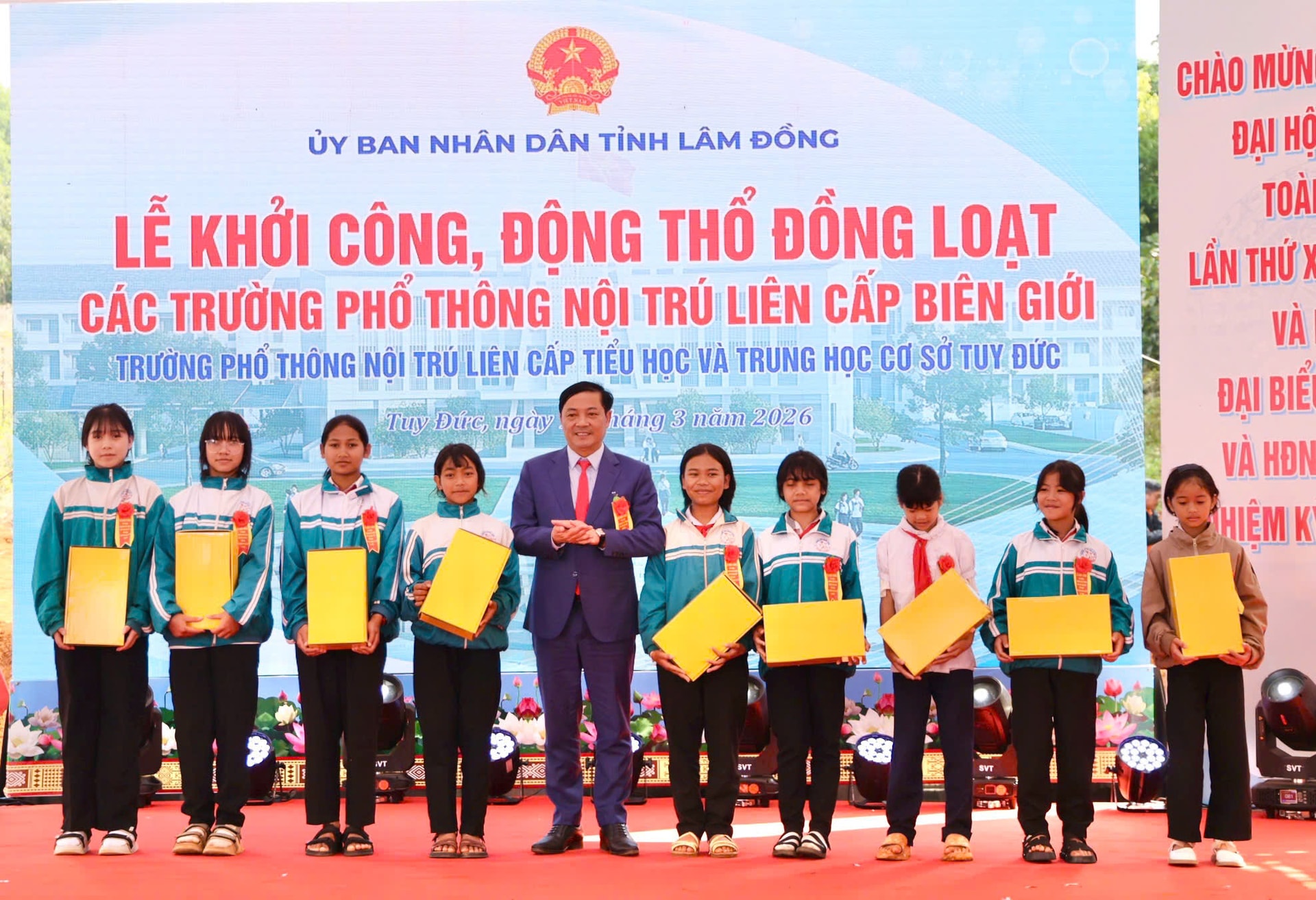 Lâm Đồng khởi công 3 trường nội trú liên cấp tại khu vực biên giới