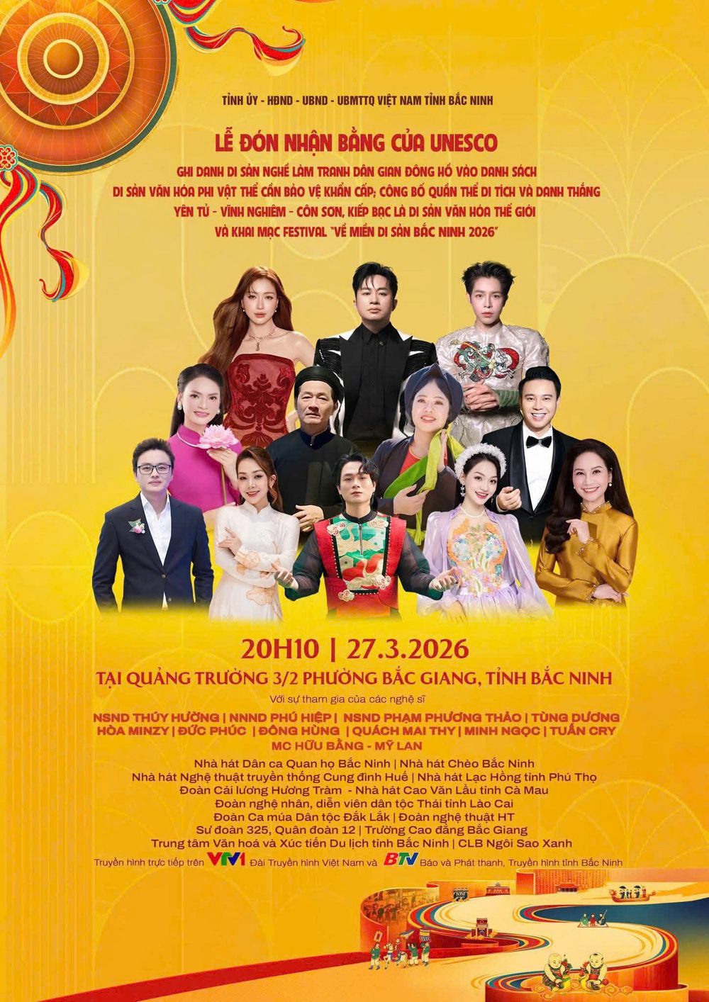 Bắc Ninh: Dàn sao nổi tiếng trình diễn tại chương trình nghệ thuật “Tinh hoa di sản - Ngàn năm tỏa rạng”