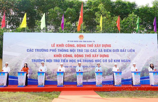 Quảng Trị: Đồng loạt khởi công xây dựng trường nội trú tại các xã biên giới đất liền
