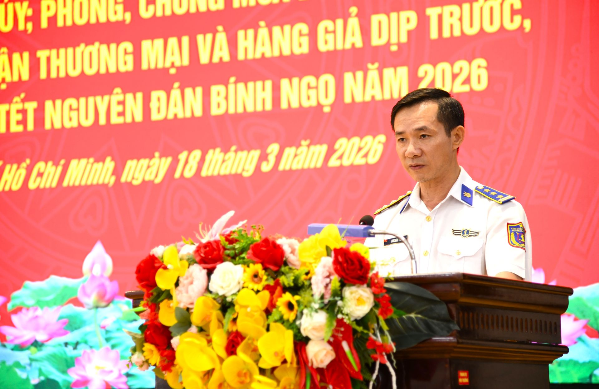 Thượng t&aacute; B&ugrave;i Xu&acirc;n T&ugrave;ng Trưởng ph&ograve;ng Ph&ograve;ng chống tội phạm, vi phạm b&aacute;o c&aacute;o tại Hội nghị