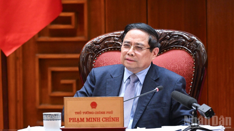Thủ tướng Chính phủ Phạm Minh Chính phát biểu ý kiến kết luận cuộc họp. (Ảnh: TRẦN HẢI) Thủ tướng Chính phủ Phạm Minh Chính phát biểu ý kiến kết luận cuộc họp. (Ảnh: TRẦN HẢI)