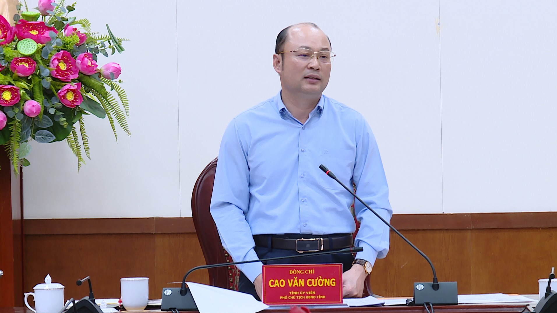 Ph&oacute; Chủ tịch UBND tỉnh Cao Văn Cường kết luận tại hội nghị