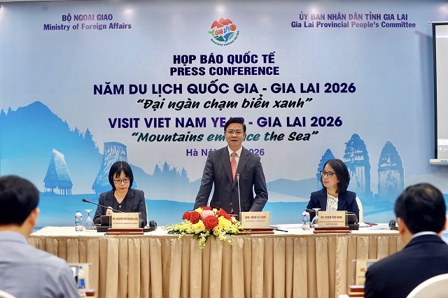 Tỉnh Gia Lai họp b&aacute;o quốc tế c&ocirc;ng bố Chương tr&igrave;nh Năm DL Quốc gia &ndash; 2026
