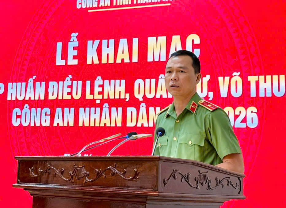 Đồng chí Thiếu tướng Tô Anh Dũng, Giám đốc Công an tỉnh phát biểu chỉ đạo tại Lễ khai mạc Đồng chí Thiếu tướng Tô Anh Dũng, Giám đốc Công an tỉnh phát biểu chỉ đạo tại Lễ khai mạc