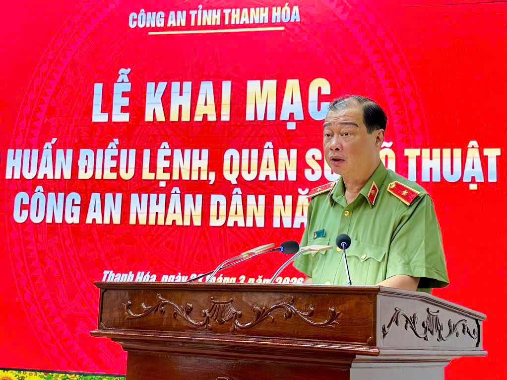 Thiếu tướng Lê Hồng Hiệp, Phó Cục trưởng Cục Công tác chính trị, Bộ Công an phát biểu tại Lễ khai mạc Thiếu tướng Lê Hồng Hiệp, Phó Cục trưởng Cục Công tác chính trị, Bộ Công an phát biểu tại Lễ khai mạc