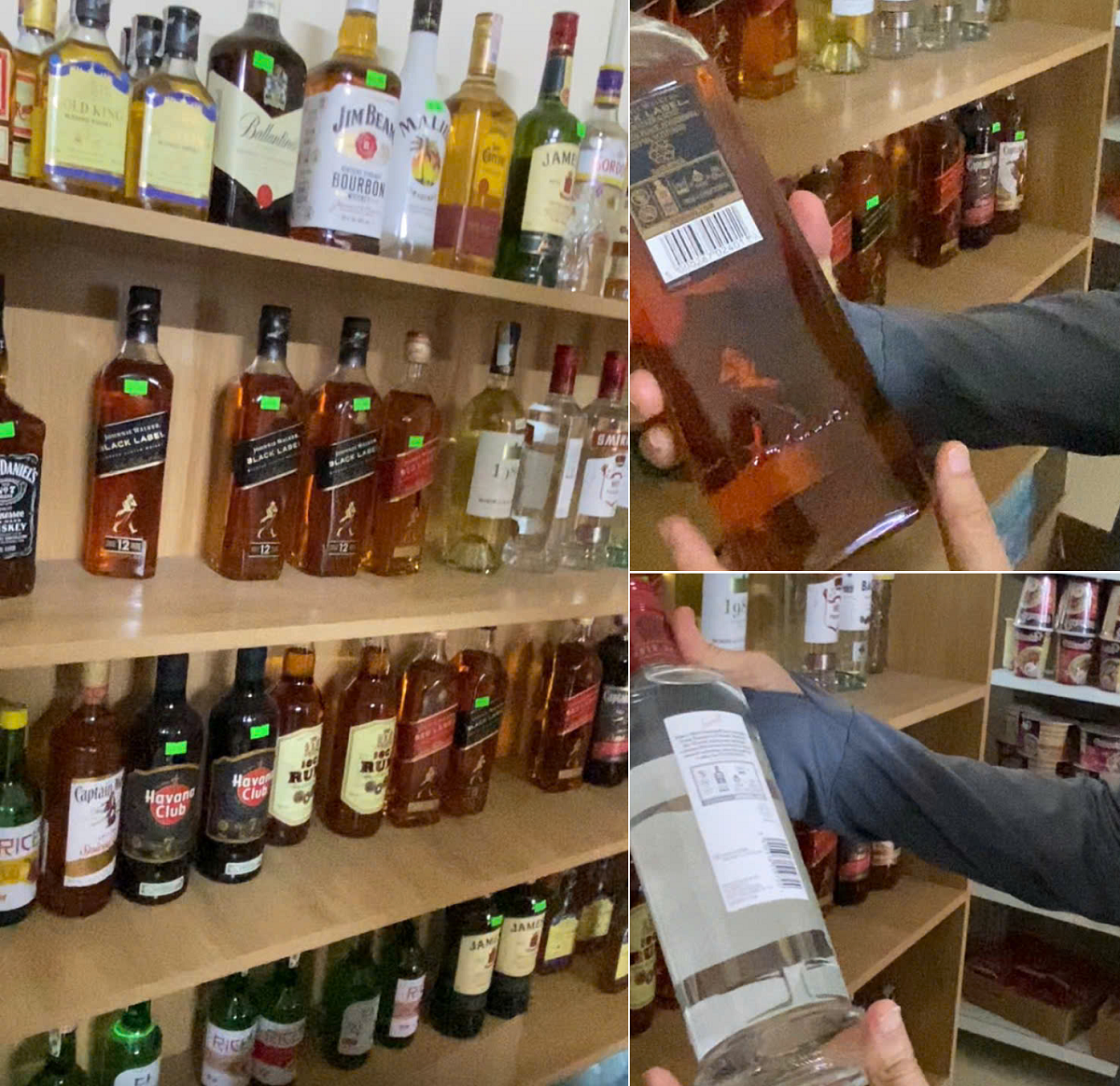 Cơ sở n&agrave;y b&agrave;y b&aacute;n nhiều rượu ngoại kh&ocirc;ng d&aacute;n tem nh&atilde;n nhập khẩu theo quy định