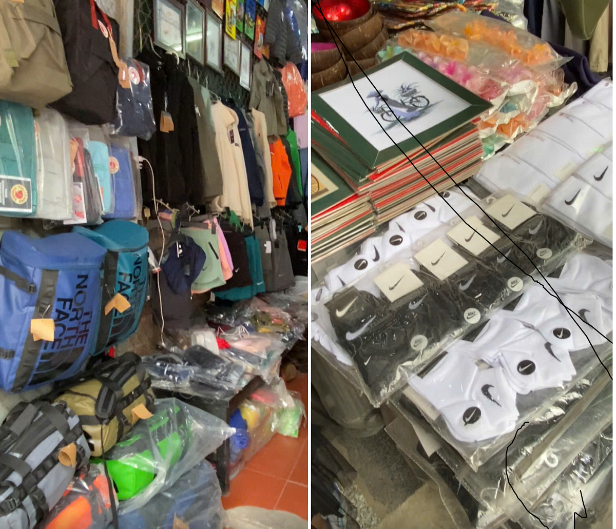 Kh&ocirc;ng kh&oacute; để bắt gặp những sản phẩm mang thương hiệu của c&aacute;c h&atilde;ng thời trang nổi tiếng