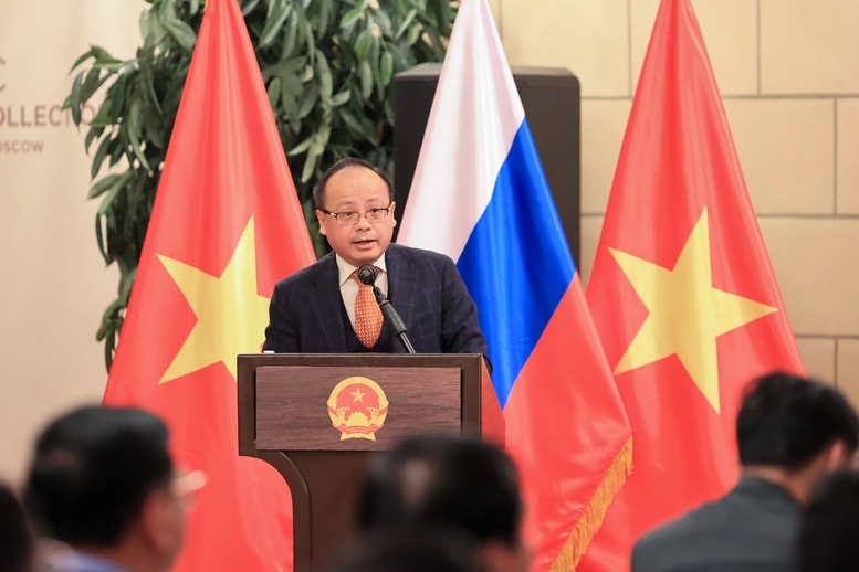 Chủ tịch Li&ecirc;n hiệp C&aacute;c tổ chức người Việt Nam tại Li&ecirc;n bang Nga Đỗ Xu&acirc;n Ho&agrave;ng ph&aacute;t biểu - Ảnh: VGP/Nhật Bắc