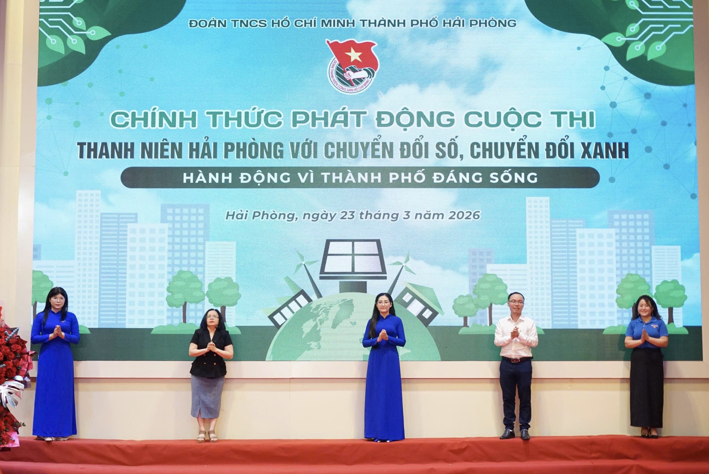 Ph&aacute;t động cuộc thi &ldquo;Thanh ni&ecirc;n Hải Ph&ograve;ng với chuyển đổi số, chuyển đổi xanh - H&agrave;nh động v&igrave; th&agrave;nh phố đ&aacute;ng sống&rdquo;.