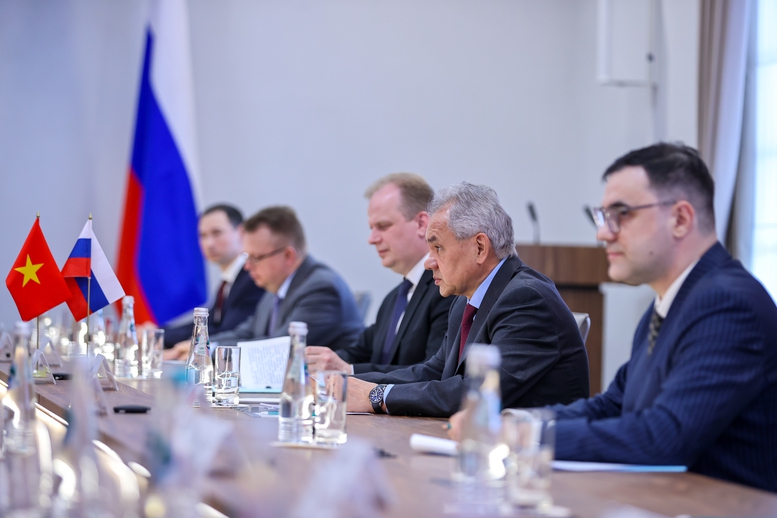 Thư k&yacute; Hội đồng An ninh Li&ecirc;n bang Nga Sergey Shoigu đ&aacute;nh gi&aacute; trong thời gian qua, quan hệ Đối t&aacute;c chiến lược to&agrave;n diện Việt Nam &ndash; Li&ecirc;n bang Nga đ&atilde; ph&aacute;t triển t&iacute;ch cực tr&ecirc;n nhiều lĩnh vực - Ảnh: VGP/Nhật Bắc