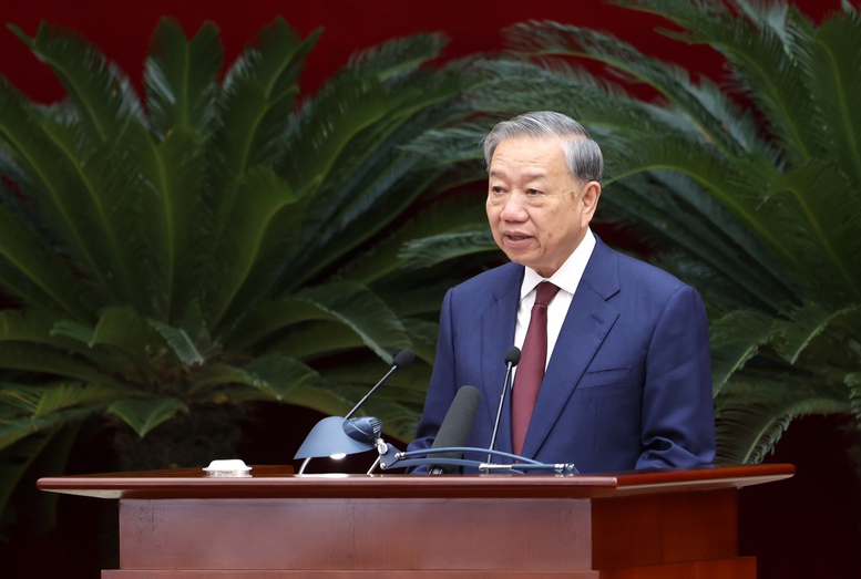 Tổng B&iacute; thư T&ocirc; L&acirc;m: Ch&uacute;ng ta kh&ocirc;ng chấp nhận tăng trưởng thấp. Phải ki&ecirc;n tr&igrave; thực hiện mục ti&ecirc;u tăng trưởng kinh tế cao, bền vững, thực chất - Ảnh VGP/Đức Tu&acirc;n