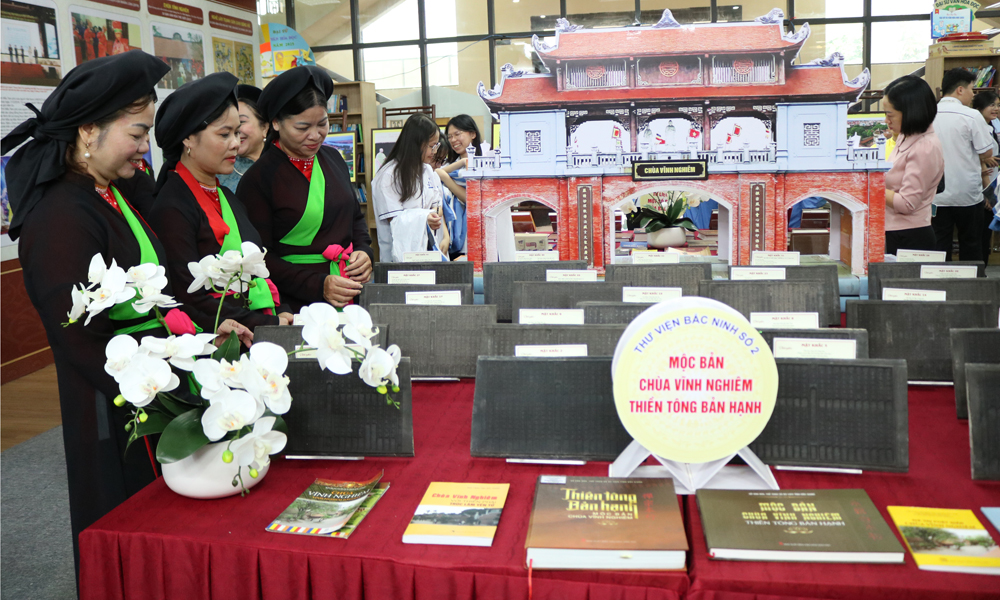 kh&ocirc;ng gian trưng b&agrave;y di sản tư liệu Mộc bản ch&ugrave;a Vĩnh Nghi&ecirc;m tại Thư viện Bắc Ninh số 2 (phường Kinh Bắc).