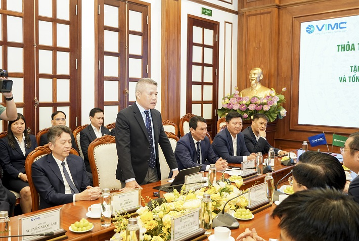 Ông Nguyễn Cảnh Tĩnh – Chủ tịch Hội đồng quản trị Tổng công ty Hàng hải Việt Nam phát biểu Ông Nguyễn Cảnh Tĩnh – Chủ tịch Hội đồng quản trị Tổng công ty Hàng hải Việt Nam phát biểu