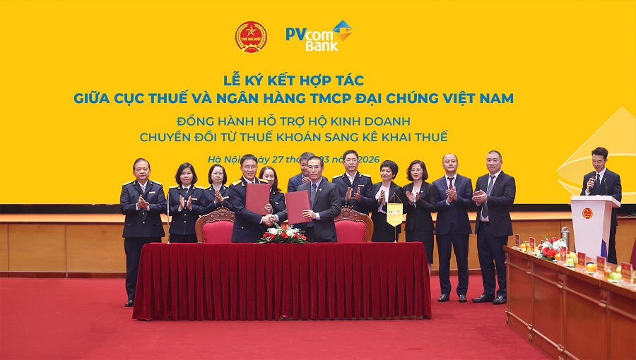 PVcomBank hợp tác với Cục Thuế hỗ trợ hộ kinh doanh kê khai thuế