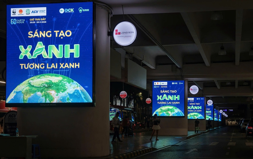 Sân bay Nội Bài dự kiến tiết giảm 5.500kWh điện trong Giờ Trái đất 2026