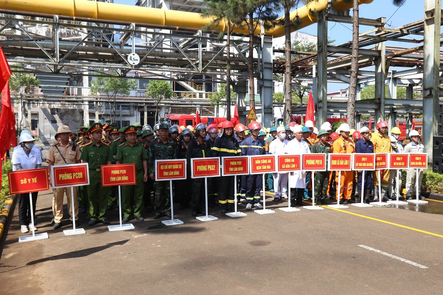 C&aacute;c lực lượng tham dự buổi thực tập