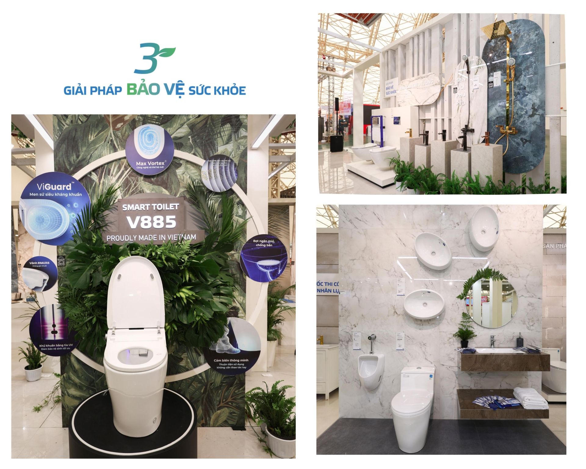 C&aacute;c sản phẩm thiết bị vệ sinh Viglacera với t&iacute;nh năng kh&aacute;ng khuẩn - kh&ocirc;ng chạm - c&aacute;c sản phẩm bần cầu rimless, chậu tủ với thiết kế hạn chế mối nối giảm thiểu tối đa sự tr&uacute; ngụ của vi khuẩn, đem lại kh&ocirc;ng gian nh&agrave; tắm an to&agrave;n.