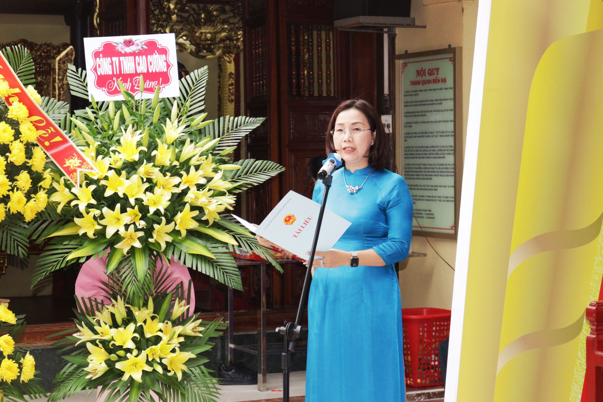 Đồng ch&iacute; Nguyễn Thị V&acirc;n Anh, Ph&oacute; Chủ tịch UBND phường ph&aacute;t biểu khai mạc.