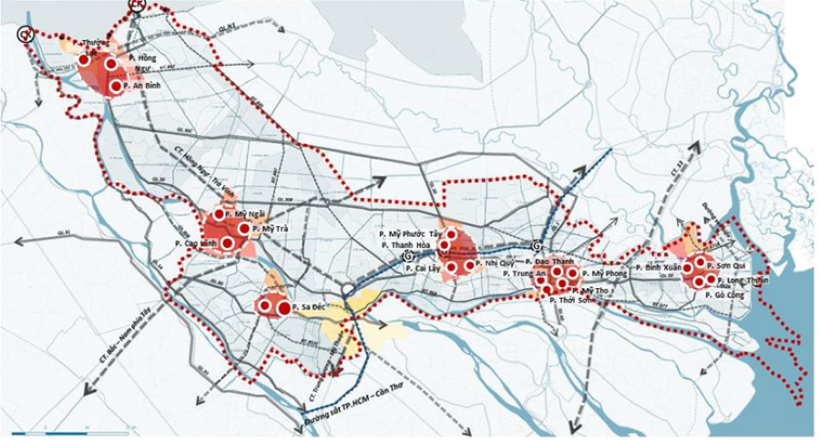 Đồng Tháp quy hoạch 6 đô thị trung tâm, định hình trục phát triển mới đến năm 2030