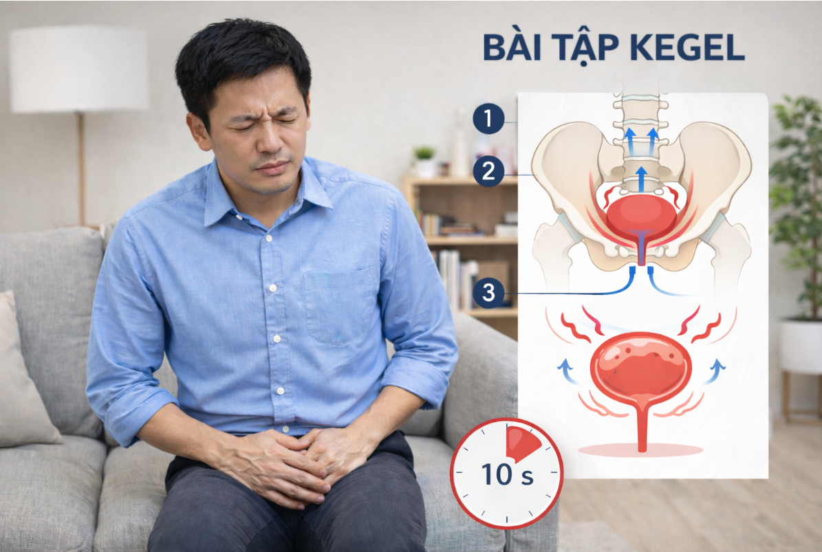 B&agrave;i tập kegel cho người tiểu gấp kh&ocirc;ng nhịn được