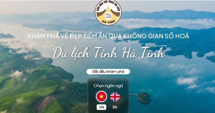 Giao diện hệ thống du lịch tương t&aacute;c th&ocirc;ng minh 3D/360 tại địa chỉ dulichhatinh360.com