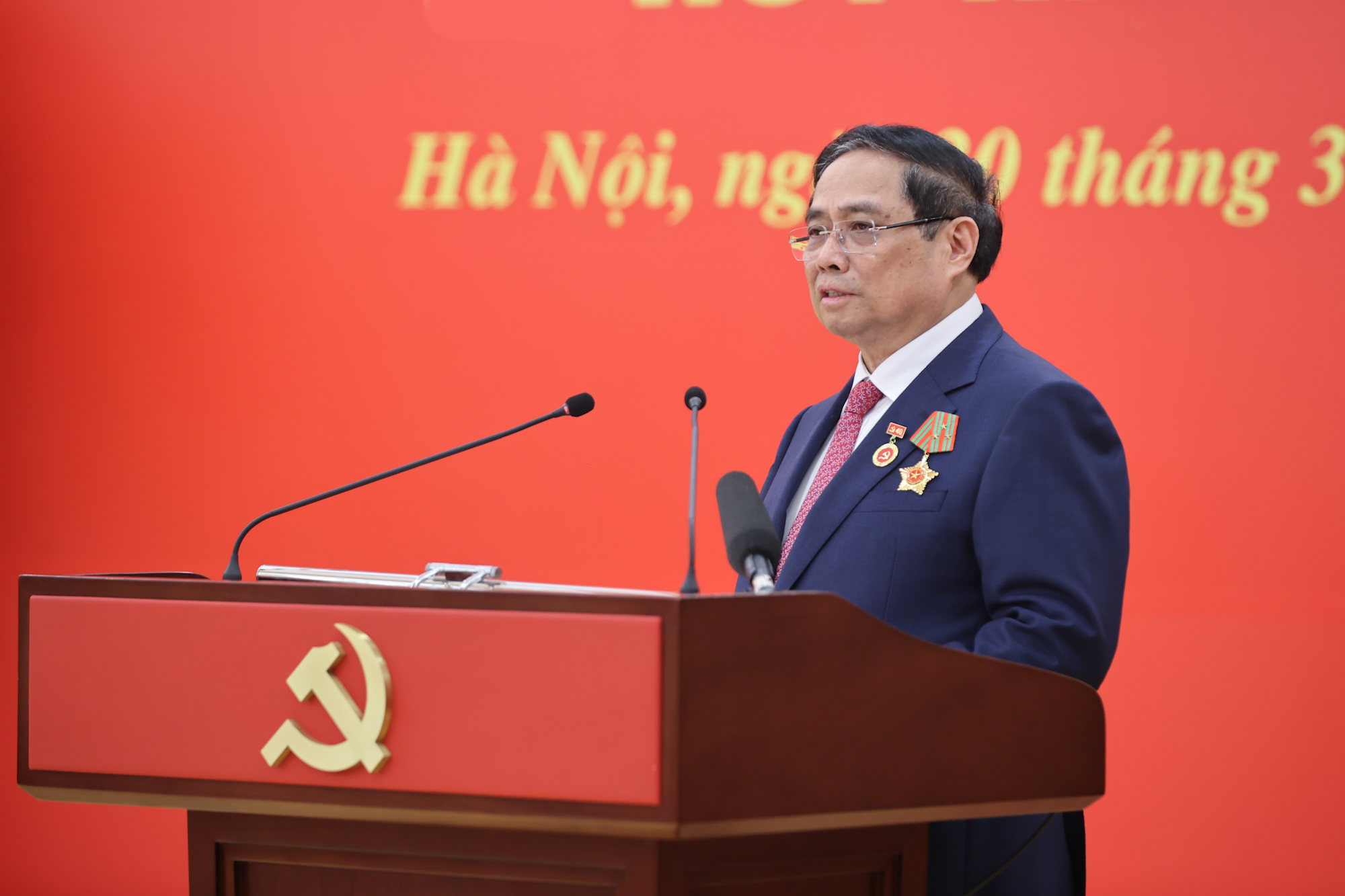 Thủ tướng Ch&iacute;nh phủ Phạm Minh Ch&iacute;nh ph&aacute;t biểu tại buổi lễ.