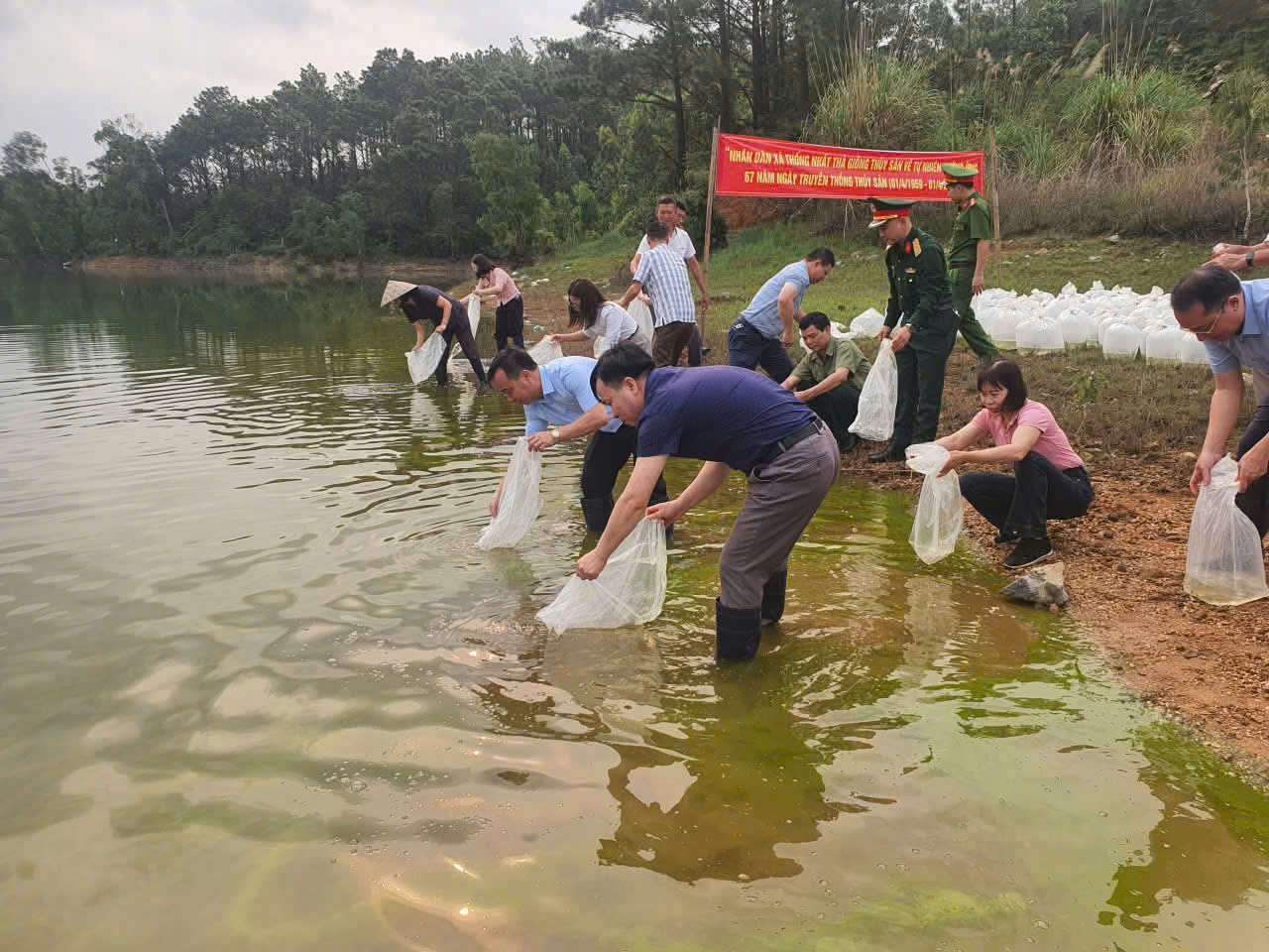 Xã Thống Nhât thả 8.000 con giống thủy sản nước ngọt gồm: cá mè hoa, cá chép và cá rô phi, đảm bảo tiêu chuẩn chất lượng Xã Thống Nhât thả 8.000 con giống thủy sản nước ngọt gồm: cá mè hoa, cá chép và cá rô phi, đảm bảo tiêu chuẩn chất lượng