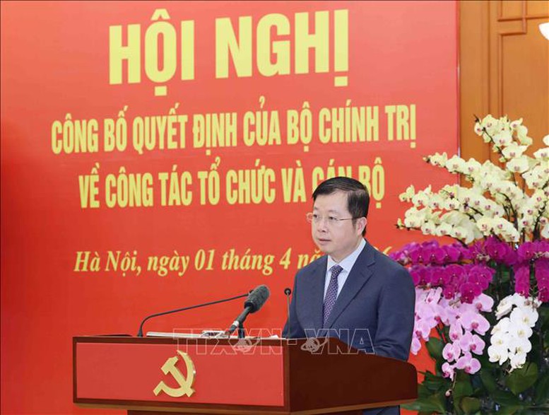 Đồng ch&iacute; Nguyễn Thanh L&acirc;m, Ủy vi&ecirc;n Trung ương Đảng, Tổng gi&aacute;m đốc Đ&agrave;i Truyền h&igrave;nh Việt Nam, đại diện l&atilde;nh đạo 5 cơ quan ph&aacute;t biểu - Ảnh: TTXVN