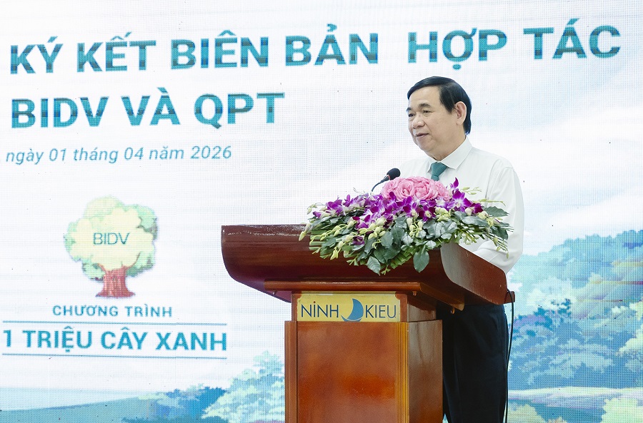 Ảnh 05: &Ocirc;ng Phan Đức T&uacute; - Chủ tịch HĐQT BIDV - ph&aacute;t biểu tại Lễ k&yacute; kết