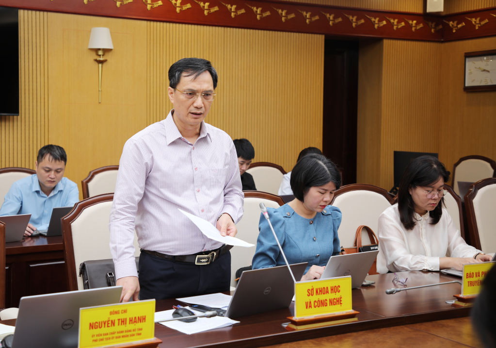 &Ocirc;ng Nguyễn Mạnh Cường, Gi&aacute;m đốc Sở Khoa học v&agrave; C&ocirc;ng nghệ Quảng Ninh, ph&aacute;t biểu tại hội nghị