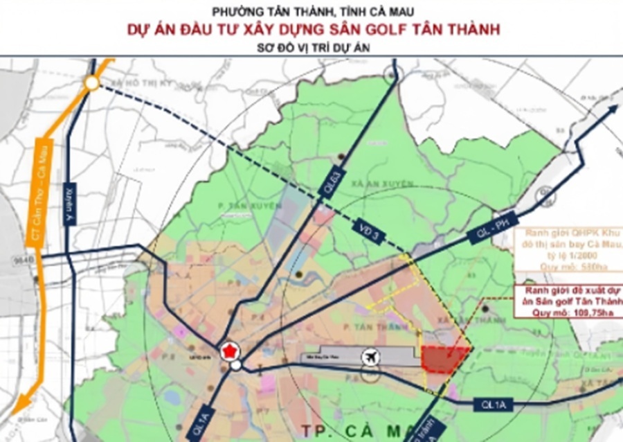 Cà Mau chuẩn bị đấu thầu dự án sân golf Tân Thành vốn gần 1.847 tỷ đồng