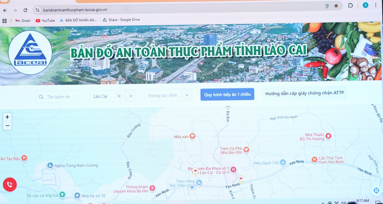 Hệ thống &ldquo;Bản đồ số An to&agrave;n thực phẩm tỉnh L&agrave;o Cai&rdquo;