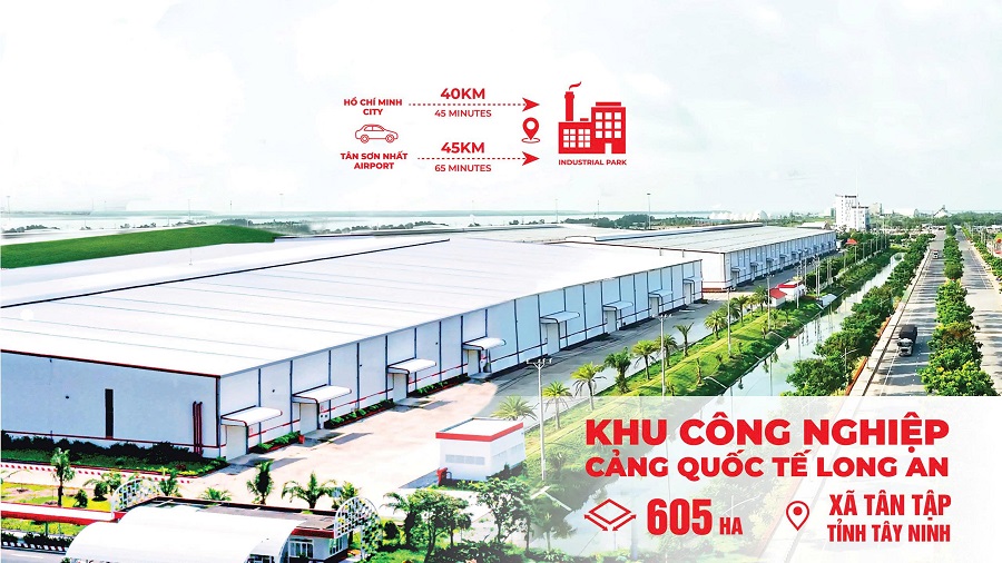 Khu C&ocirc;ng nghiệp Cảng Quốc tế Long An với quy m&ocirc; hơn 605 ha, liền kề khu Cảng, sở hữu nhiều lợi thế vượt trội trong thu h&uacute;t nh&agrave; đầu tư