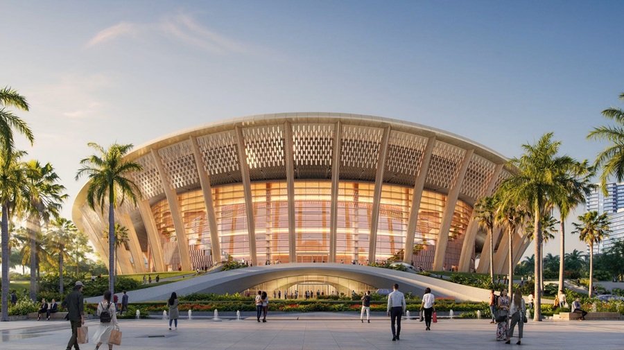 Phối cảnh c&ocirc;ng tr&igrave;nh nh&agrave; h&aacute;t tại Ph&uacute; Quốc c&oacute; khối h&igrave;nh tr&ograve;n