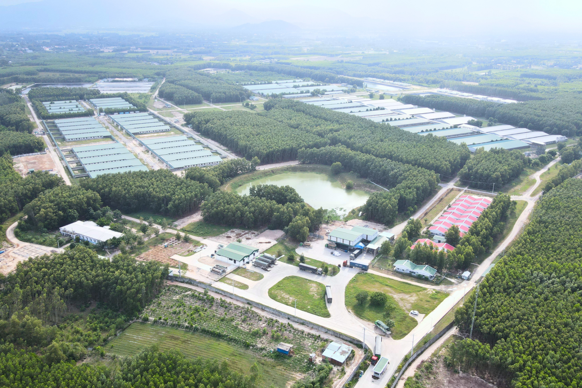 Trang trại heo giống - heo thịt c&ocirc;ng nghệ cao t&iacute;ch hợp tuần ho&agrave;n với diện t&iacute;ch 157 ha, tại xã Hội Sơn