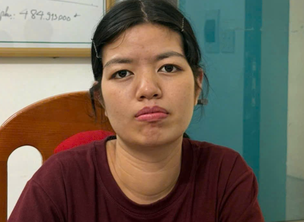 Chu Thị Hòa tại cơ quan công an. Ảnh: Công an cung cấp Chu Thị Hòa tại cơ quan công an. Ảnh: Công an cung cấp