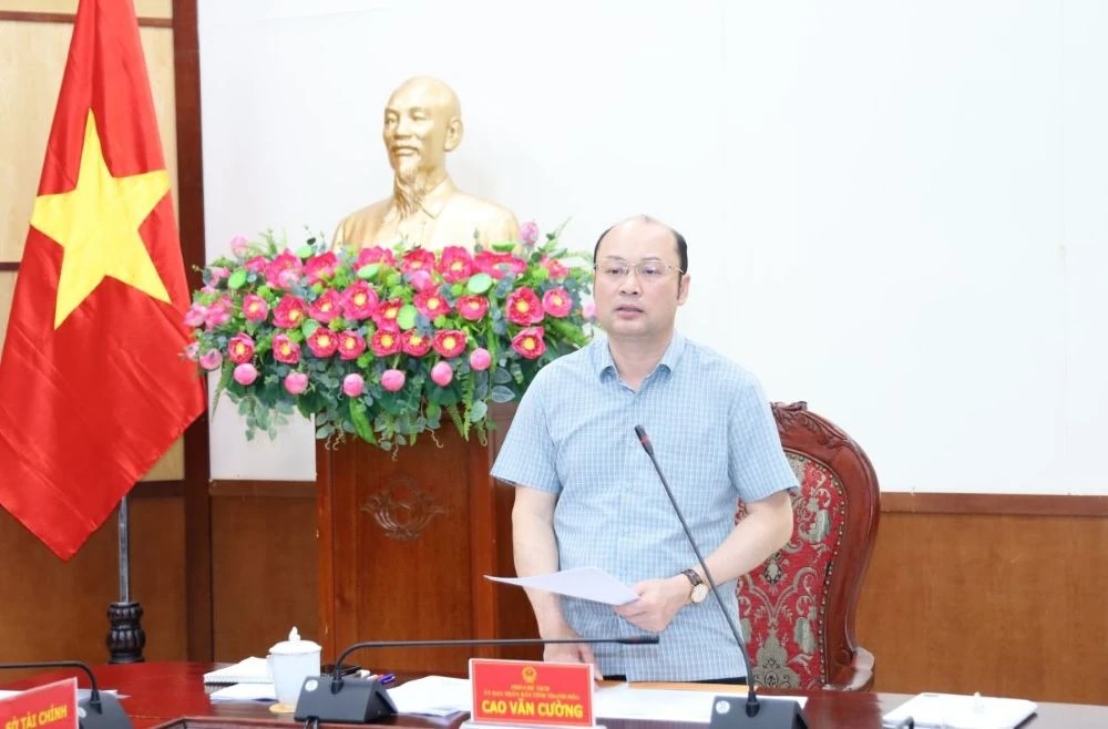 Ph&oacute; Chủ tịch UBND tỉnh Cao Văn Cường kết luận hội nghị.