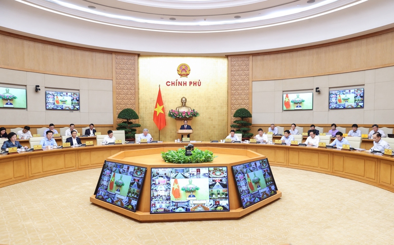 Thủ tướng Ch&iacute;nh phủ Phạm Minh Ch&iacute;nh chủ tr&igrave; phi&ecirc;n họp Ch&iacute;nh phủ thường kỳ th&aacute;ng 3/2026 v&agrave; Hội nghị trực tuyến Ch&iacute;nh phủ với địa phương - Ảnh: VGP/Nhật Bắc