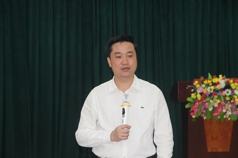 Đồng ch&iacute; Đỗ Đức Quế, Gi&aacute;m đốc Sở GD&ĐT tỉnh Thanh H&oacute;a ph&aacute;t biểu tại buổi gặp mặt.