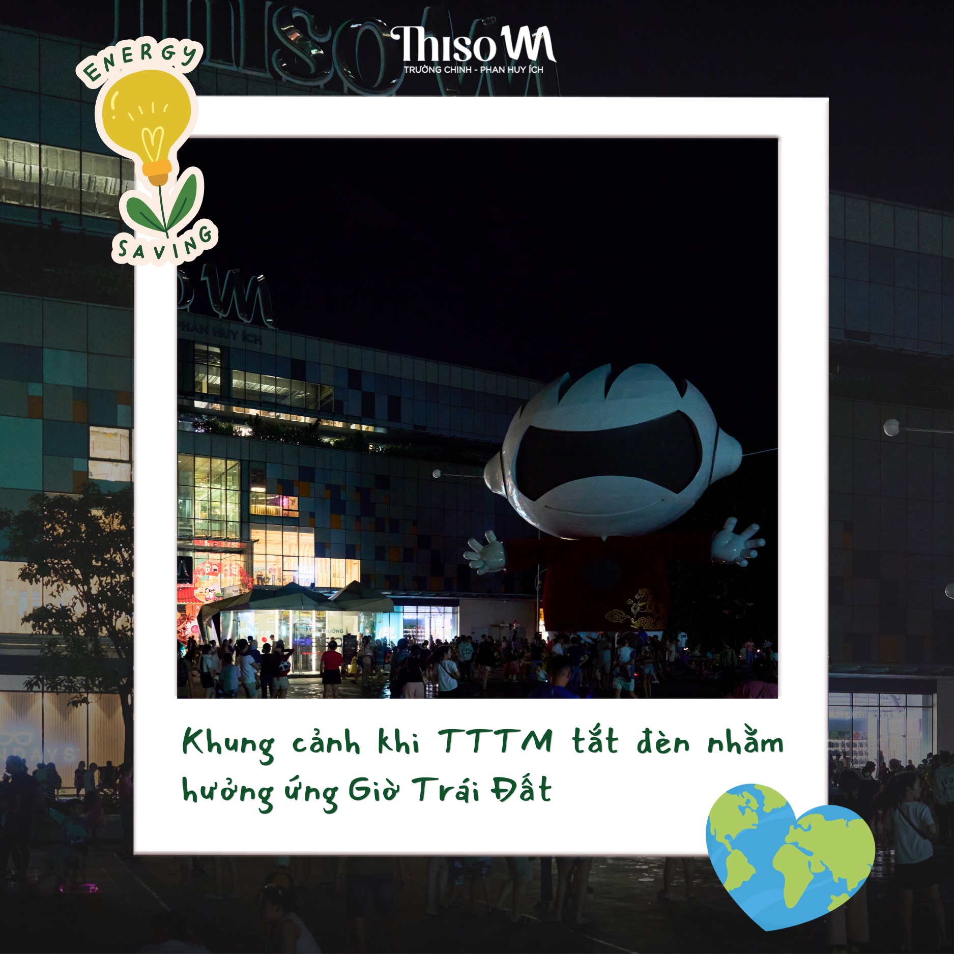 TTTM Thiso Trường Chinh &ndash; Phan Huy &Iacute;ch hưởng ứng Giờ Tr&aacute;i đất