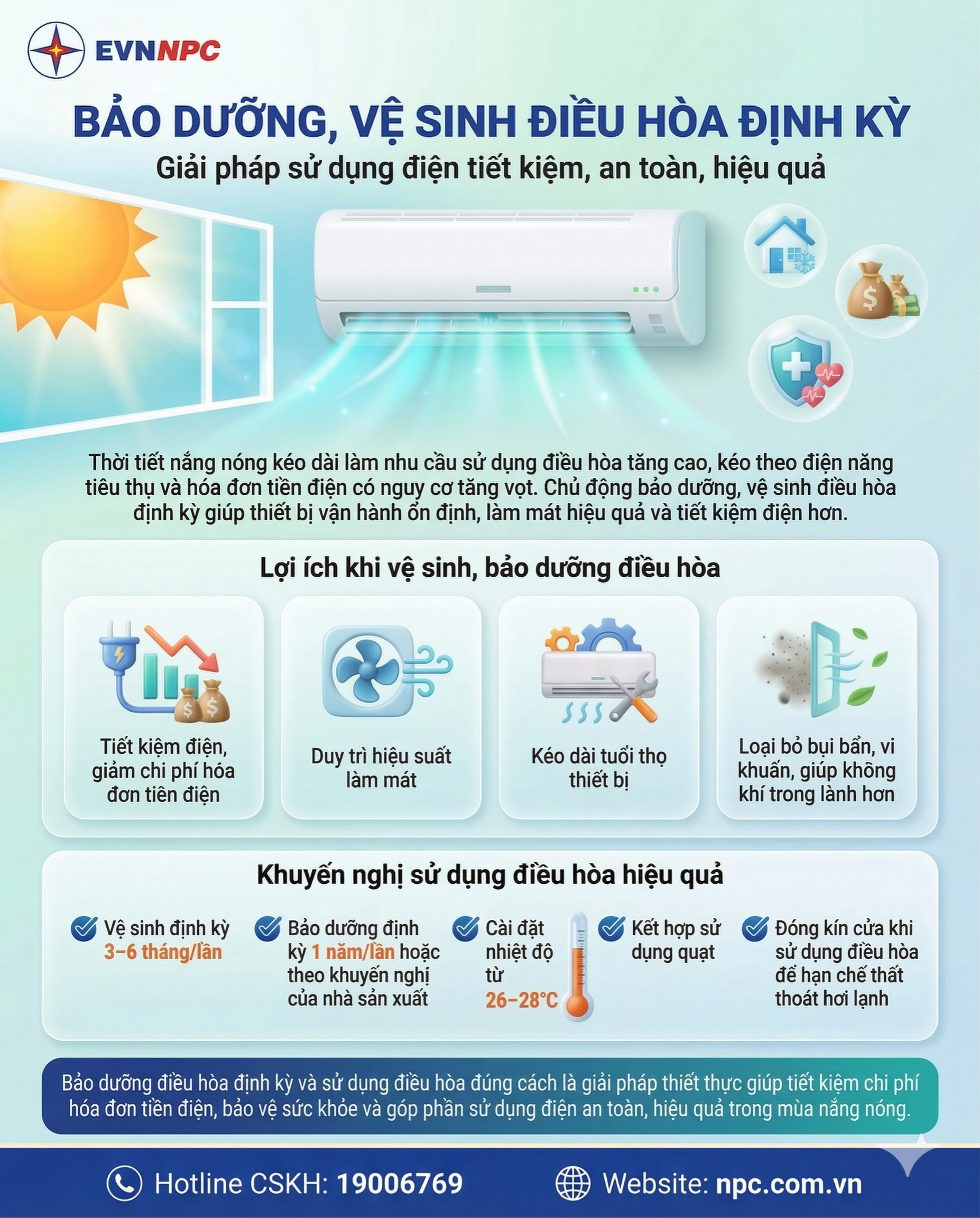 Bảo dưỡng điều hòa định kỳ: Để sử dụng điện tiết kiệm, hiệu quả và bảo vệ sức khỏe