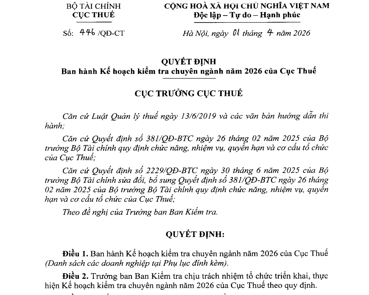 Một phần c&ocirc;ng văn của Cục Thuế, Bộ T&agrave;i ch&iacute;nh. Ảnh: Chụp m&agrave;n h&igrave;nh