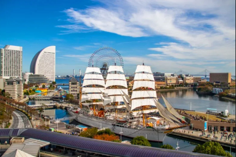 Một g&oacute;c th&agrave;nh phố cảng Yokohama.