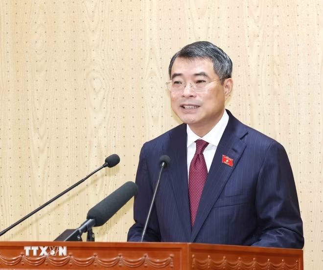 Đồng chí Lê Minh Hưng, Ủy viên Bộ Chính trị, Thủ tướng Chính phủ phát biểu tại hội nghị - Ảnh: TTXVN Đồng chí Lê Minh Hưng, Ủy viên Bộ Chính trị, Thủ tướng Chính phủ phát biểu tại hội nghị - Ảnh: TTXVN