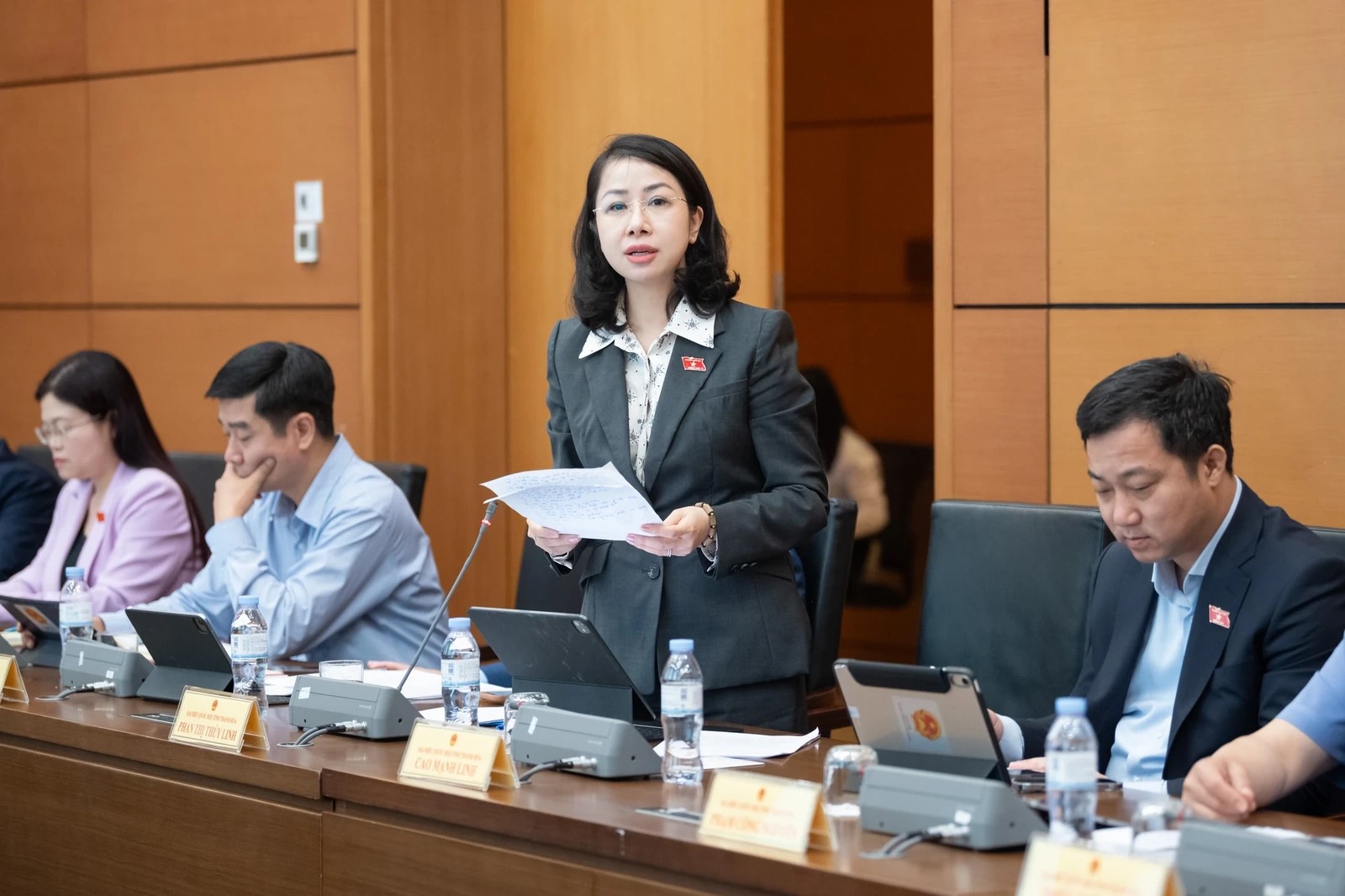 ĐBQH Phan Thị Thùy Linh tham gia phát biểu tại tổ. ĐBQH Phan Thị Thùy Linh tham gia phát biểu tại tổ.