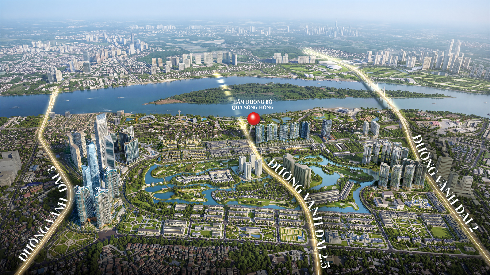 T&acirc;y Hồ T&acirc;y đang trở th&agrave;nh trung t&acirc;m mới giữa hai đại cảnh quan l&agrave; s&ocirc;ng Hồng v&agrave; Hồ T&acirc;t (Ảnh: Khu đ&ocirc; thị Ciputra)